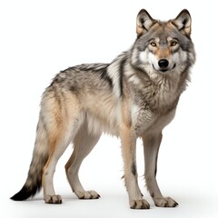 Obraz premium a wolf, studio light , isolated on white background, clipping path, full depth of field