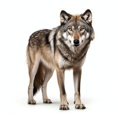 a wolf, studio light , isolated on white background, clipping path, full depth of field