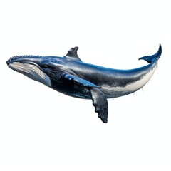 a whale, studio light , isolated on white background, clipping path, full depth of field