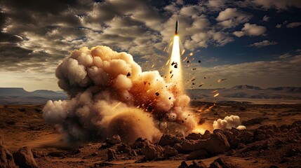 missiles aimed at the sky, showcasing the readiness and capability to defend against nuclear bombs and chemical weapons, highlighting the importance of missile defense systems.