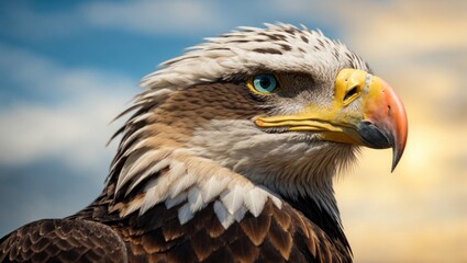 Obraz premium Portrait of a american eagle. Bird of prey face portrait