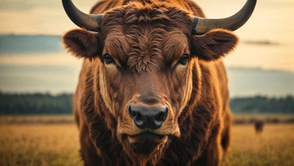 Foto op Plexiglas Highland cow in a field © SD Danver