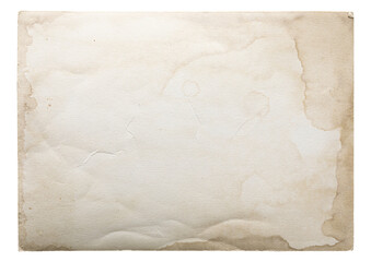 Vintage Paper Texture With Aged Edges and Faint Stains Isolated on White Background