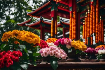 Fototapeta na wymiar chinese temple in the garden