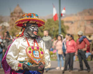 Religious dance in cusco - obrazy, fototapety, plakaty