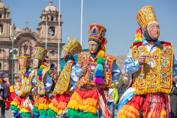 Religious dance in cusco - obrazy, fototapety, plakaty