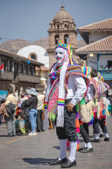 Fototapeta na wymiar Religious dance in cusco