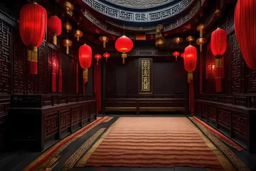 Rolgordijnen chinese temple entrance © asad