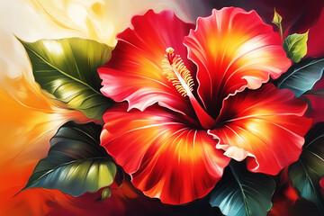 Hibiscus Harmony: Artful Elegance of a Blossoming Flower