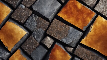 abstract stone texture flow background. complex 3D shapes.Ai generative - obrazy, fototapety, plakaty