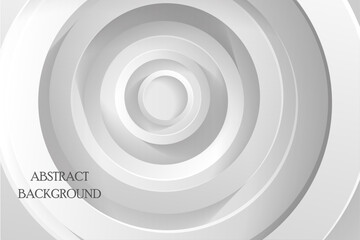 Modern grey abstract background. Geometric white stripe circle line art design. Minimalistic futuristic concept. Suit for poster, cover, banner, web