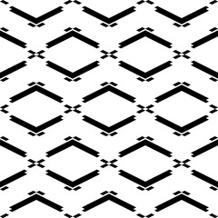 Naklejka premium Seamless pattern. Parallelograms, chevrons ornament. Folk wallpaper. Ethnic motif. Simple shapes background. Geometric backdrop. Digital paper, textile print, web design, abstract. Vector artwork.