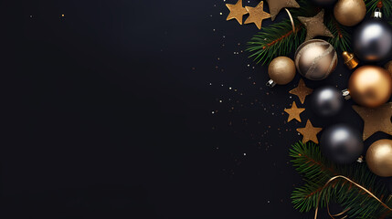 Christmas ball background, Christmas and New Year holidays concept with copy space for text