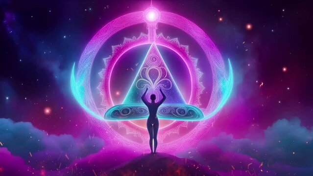 Healing therapy, etc. Universe, cosmos. Mystical surrealism conceptual abstract fantasy art, state of mind, astrological horoscope. Suitable for content illustration like religion, meditation, science