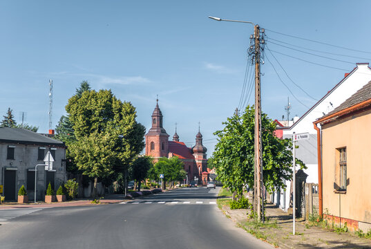 Green cityscape of Czerniejewo, Gniezno, Wielkopolska: small Polsih town on a calm sunny summer day