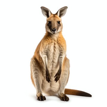 a wallabies, studio light , isolated on white background