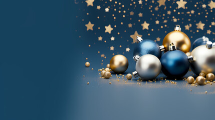 Christmas ball background, Christmas and New Year holidays concept with copy space for text
