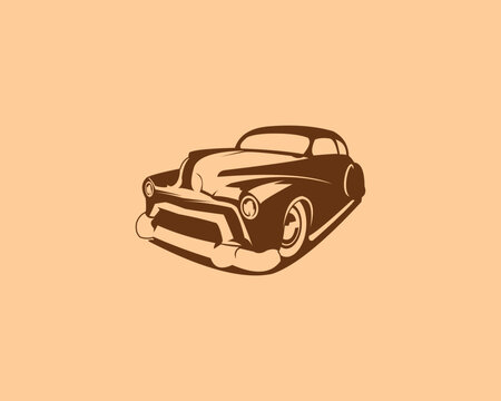 1949 mercury coupe car logo. isolated white background view from side. Best for badges, emblems, icons, sticker designs and the vintage car industry. vector illustration available in eps 10.