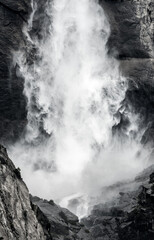 Billowing Mist At The Base Of Upper Yosemite Falls