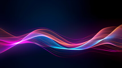 Digital technology blue rhythm wavy lines abstract graphic poster web page ppt background