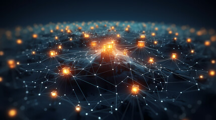 Fototapeta premium Digital technology blue rhythm wavy lines abstract graphic poster web page ppt background