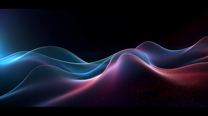 Futuristic technology background of digital glowing waves and network system