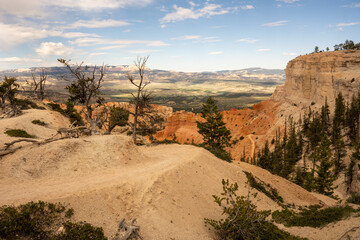 Bend in Sandy Trail of Eroded Hoodoos in Bryce Canyon