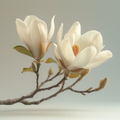 magnolia flower with white background