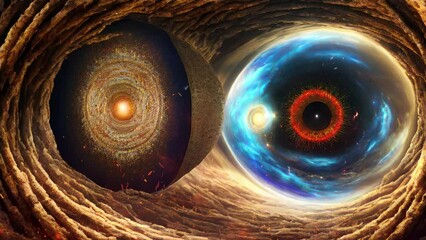 State of mind, astrological horoscope, universe, cosmos. Healing therapy, etc. Mystical surrealism conceptual abstract fantasy art. Suitable for content illustration like religion, meditation, science