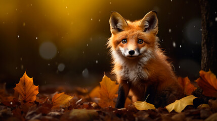 a fox looking straight ahead