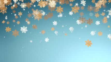 Snowflake background, snowflake border, winter holiday background, soft colors and dreamy atmosphere