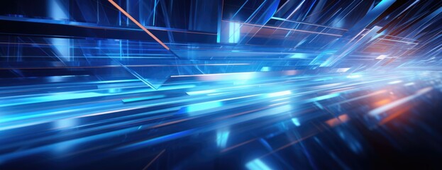 a futuristic blue light background, in the style of intersecting planes, blurred, technological design