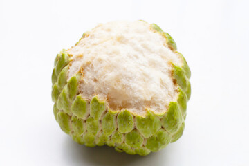 Custard apple fruit on white background.
