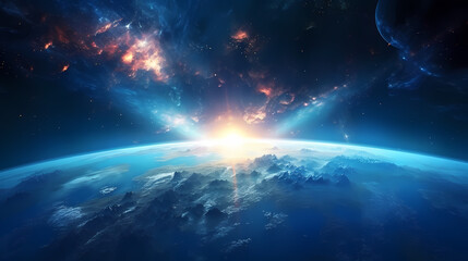 Obraz premium Admire our beautiful Earth from the vastness of space