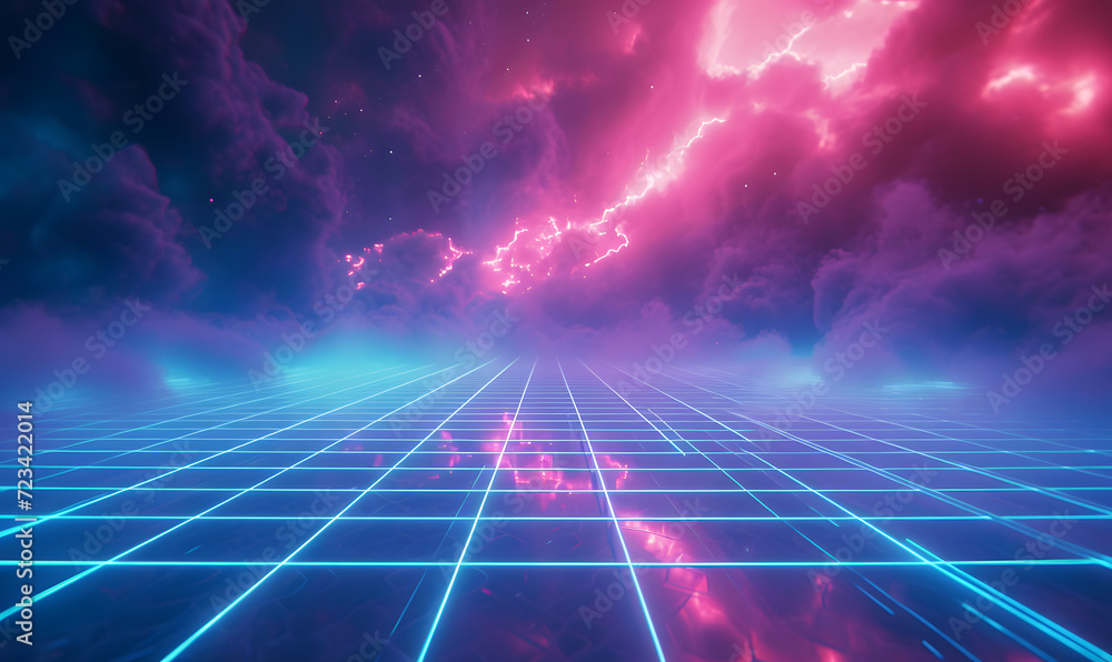 Poster background with lightning
