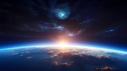 Naklejka na ściany i meble Admire our beautiful Earth from the vastness of space