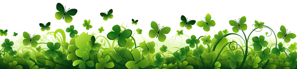 Clover graphic element isolated on a transparent background created with Generative AI technology