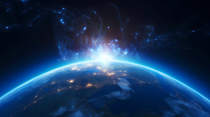 Obraz premium Admire our beautiful Earth from the vastness of space