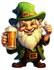 Saint Patrick's Day leprechaun isolated on a transparent background created with Generative AI technology