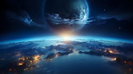 Fototapeta na wymiar Admire our beautiful Earth from the vastness of space
