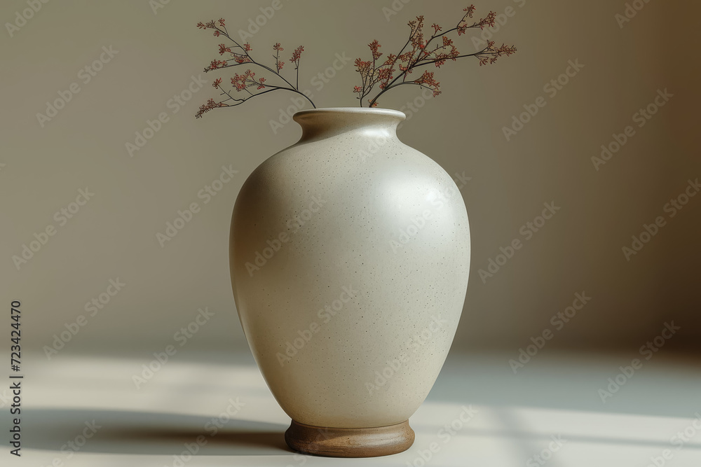 Poster a simple vase silhouette against a plain background, emphasizing shape and form. concept of object b