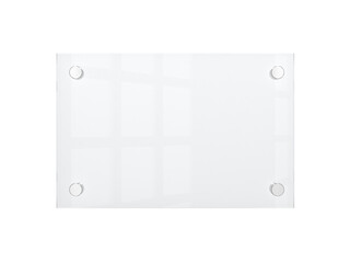 Blank glass nameplate isolated on white. 3d illustration.
