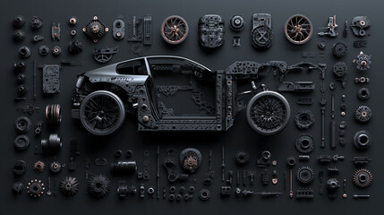 Unique Car Assembled From Various Parts