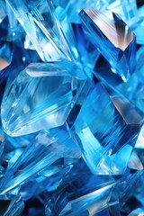 a background shows a blue and white crystal, in the style of objective abstraction, bright sculptures