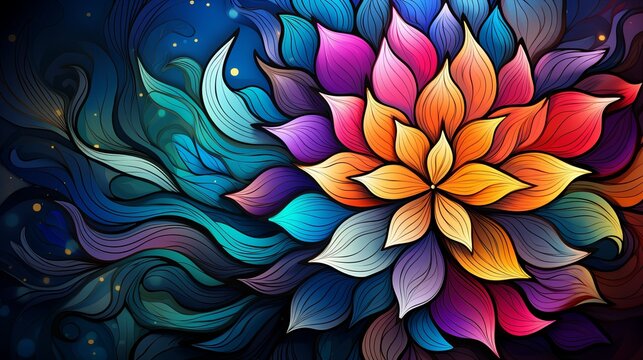 Vivid colorful flower background pattern