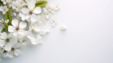 white background, texture with spring flowers. frame, place for text. template, greeting card for Mother's Day, March 8