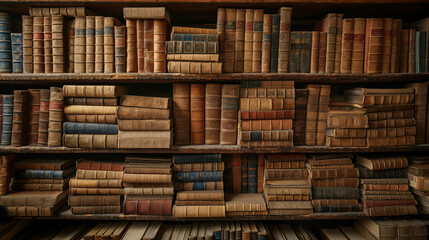 Numerous Books Filling a Bookshelf
