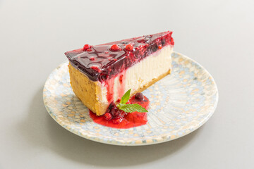 Cheesecake served on a plate