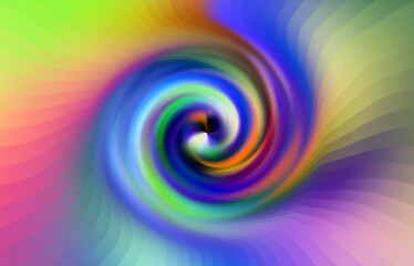 Dynamiczna wielokolorowa kompozycja ze spiralnym wirem w centrum z efektem rozmycia - abstrakcyjne tło, tekstura