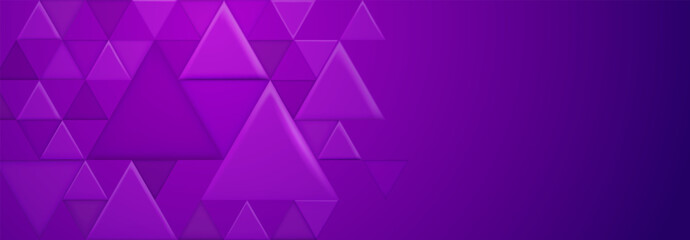 Abstract background with large and small triangular shapes in purple colors